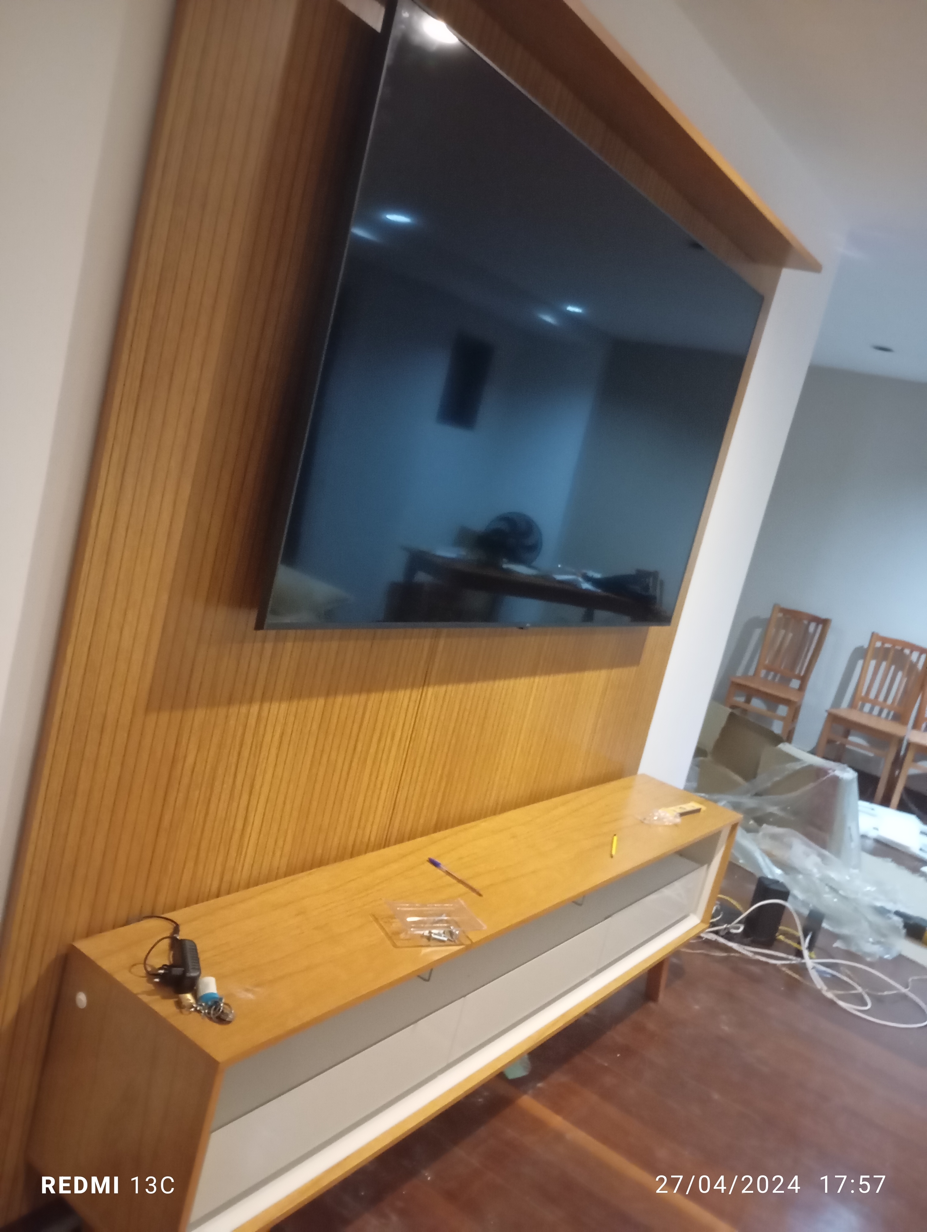 Móveis montados pela equipe